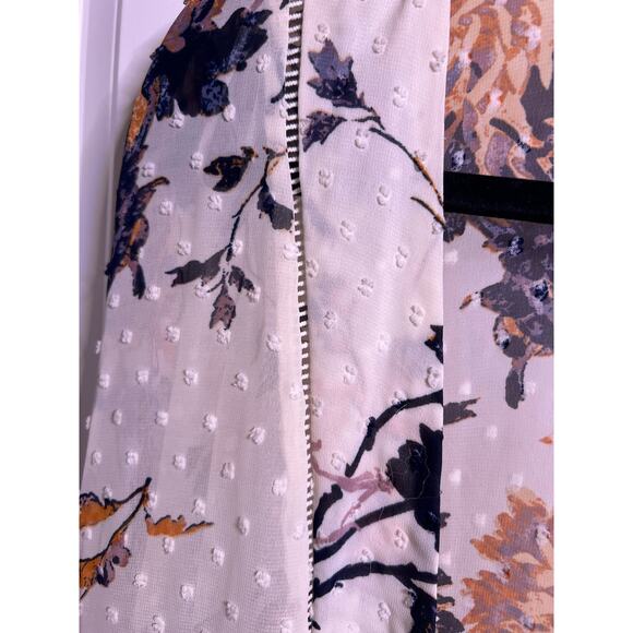 Maurices Floral Swiss Dot Kimono Cardigan L/XL Ivory Boho Layer - Picture 5 of 5
